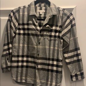 Burberry boys. Grey plaid flannel sz10